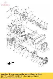 yamaha 5UH151630000 housing, bearing 1 - Bottom side