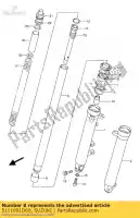 5111001D60, Suzuki, tube, intérieur suzuki gs 500 1992 1993 1994 1995 1996 1997 1998 1999 2000 2001 2002 2003, Nouveau