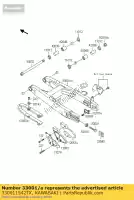 330011542TX, Kawasaki, Arm-comp-swing, zilver kawasaki kx  w a b kx80 sw lw kx85 80 85 , Nieuw