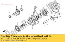 zuiger (0. 25) van Honda, met onderdeel nummer 13102HN7000, bestel je hier online: