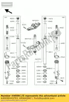 440050045793, Kawasaki, forcella sinistra-tubo esterna, m.b kawasaki er6n  a er6f b er 6f 6n 650 , Nuovo