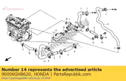 Aqui você pode pedir o parafuso, flange, 6x14 (nshf) em Honda , com o número da peça 90006GHB620: