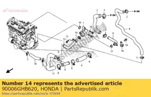 Honda 90006GHB620 parafuso, flange, 6x14 (nshf) - Lado inferior