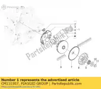 CM110307, Piaggio Group, semipuleggia assy .. guida aprilia derbi piaggio boulevard liberty scarabeo 100 2010 2011 2014, Nuovo