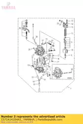 Aqui você pode pedir o jato, principal # 270 em Yamaha , com o número da peça 1371414354A1: