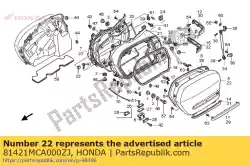 Aqui você pode pedir o tampa, l. Alforje * r274m em Honda , com o número da peça 81421MCA000ZJ: