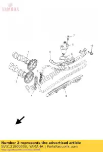 yamaha 5VU121800000 conjunto de árvore de cames 2 - Lado inferior