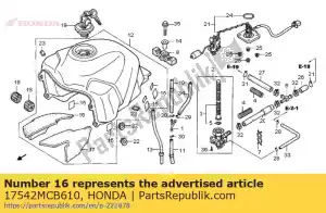 Honda 17542MCB610 asiento, tanque de combustible r. lado - Lado inferior