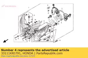 Honda 33111KRJ791 col, peigne fr li - La partie au fond