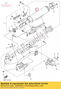 yamaha BS51471100 silenciador 1 - Lado inferior