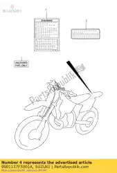 Ici, vous pouvez commander le o. M. Rm250k1 auprès de Suzuki , avec le numéro de pièce 9901137F5001A: