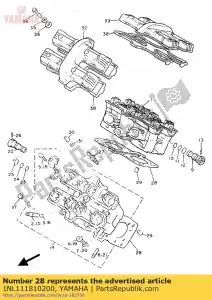 yamaha 1NL111810200 junta, cabeça do cilindro 1 - Lado inferior