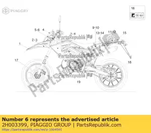Piaggio Group 2H003399 matrícula izq. 