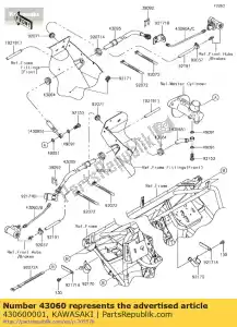 kawasaki 430600001 01 hamulec rurowy, przód, lewy - Dół