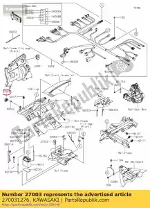 kawasaki 270031276 chifre kaf450-b1 - Lado inferior