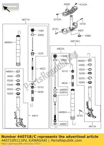 Kawasaki 44071091139V demper-assy, ??rechts, zwart + rood - Onderkant