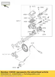 Qui puoi ordinare pistone-comp-freno da Kawasaki , con numero parte 430200014: