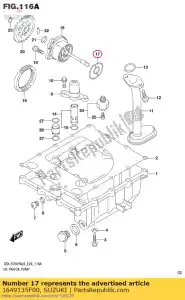 Suzuki 1649135F00 o-ring,oil pump - Bottom side