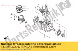 Aqui você pode pedir o pin comp., manivela em Honda , com o número da peça 13380KCN300: