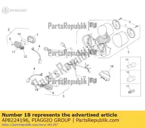 Piaggio Group AP8224196 nummerbord licht - Onderste deel