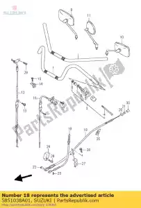 suzuki 5851038A01 cabo comp, r.br - Lado inferior