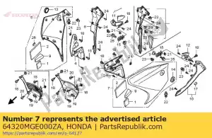 Honda 64320MGE000ZA kappenset, l. midden * nha1 - Onderkant