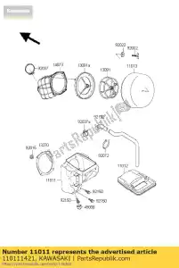 Kawasaki 110111421 case-air filter - Bottom side