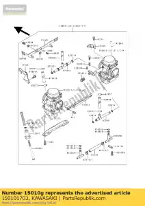 Kawasaki 150101703 carburateur, rechts - Onderkant