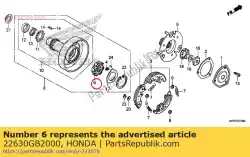 Aqui você pode pedir o embreagem unidirecional em Honda , com o número da peça 22630GB2000: