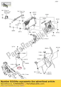 Kawasaki 921541111 parafuso, flangeado, 8x12 - Lado inferior