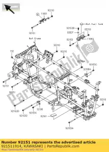 Kawasaki 921511914 bolt,flanged,10x120 - Bottom side