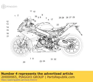 Piaggio Group 2H000965 fuel tank decal aprilia racing - Bottom side