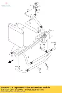 Suzuki 1785914G00 placa, mangueira de água - Lado inferior
