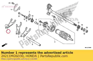 Honda 24211MGSD30 fourchette, r. changement de vitesse - La partie au fond