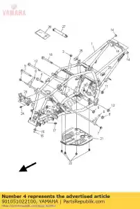 yamaha 901051022100 bolt, flange - Bottom side