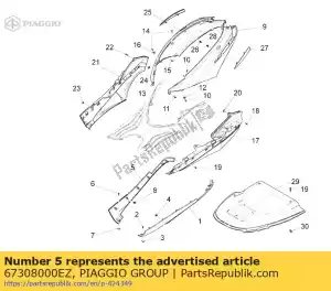 Piaggio Group 67308000EZ proteção de spoiler rh - Lado inferior