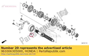 Honda 961006305000 roulement, bille radiale, 630 - La partie au fond