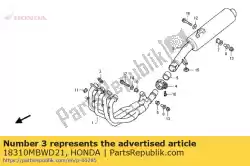 uitlaat comp. Van Honda, met onderdeel nummer 18310MBWD21, bestel je hier online: