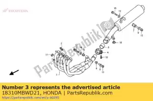 honda 18310MBWD21 uitlaat comp. - Onderkant