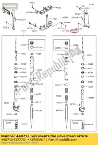 kawasaki 44071043222S amortisseur-assy, ??fourche, rh, silv klx25 - La partie au fond