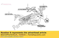 Tutaj możesz zamówić mark, l. Komin ? Rodkowy * typ od Honda , z numerem części 86650MGH640ZA: