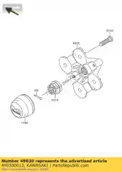 Here you can order the hub,fr from Kawasaki, with part number 490300013: