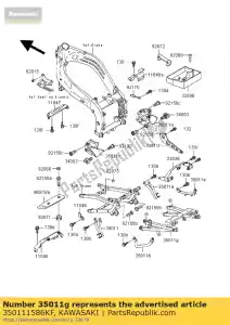 kawasaki 350111586KF soggiorno, telaio posteriore, rr, si zx400-l1 - Il fondo