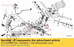 Aquí puede pedir caucho, soporte de manija de Honda , con el número de pieza 53136MJPG50: