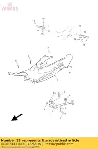 yamaha 4CXF74411000 reposapiés, trasero 2 - Lado inferior