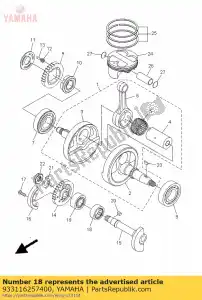 yamaha 933116257400 roulement, cylindrique (3yl) - La partie au fond