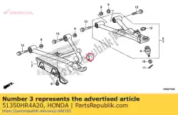 arm assy., r. Vr. Lager van Honda, met onderdeel nummer 51350HR4A20, bestel je hier online: