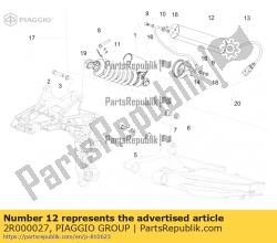 Aprilia 2R000027, Tubo de precarga, OEM: Aprilia 2R000027