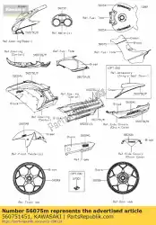 Qui puoi ordinare modello, copertura della coda, sinistra zx1400hg da Kawasaki , con numero parte 560751451: