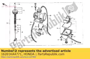 Honda 16201KA4771 juego de agujas, chorro - Lado inferior
